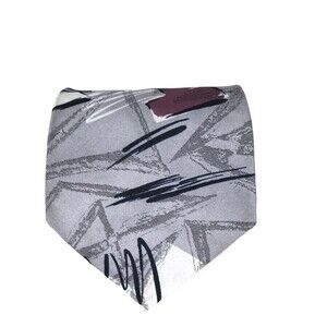 BRITTANY BAY Tie Abstract Gray Blue Colorful Funky Lined Men's Necktie 3.75x58"